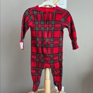 ⭐️⭐️ PICK 5 / $20 Old Navy Baby Red Plaid Zipper Front Sleeper 3-6M